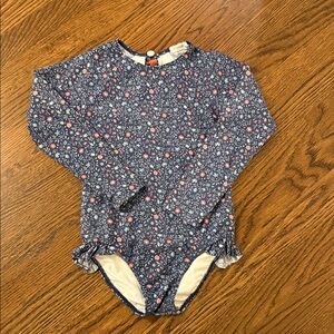 Minnow Floral Blue Girls One Piece 5/6T